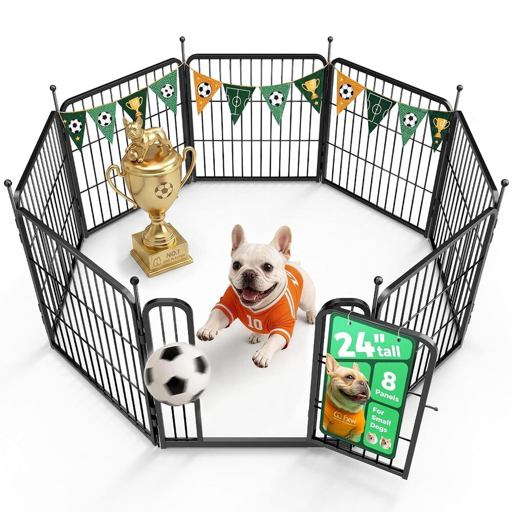 Rollick Unleashed Dog Playpen for Indoor, Yard, RV Camping, 24 inch 8 Panels